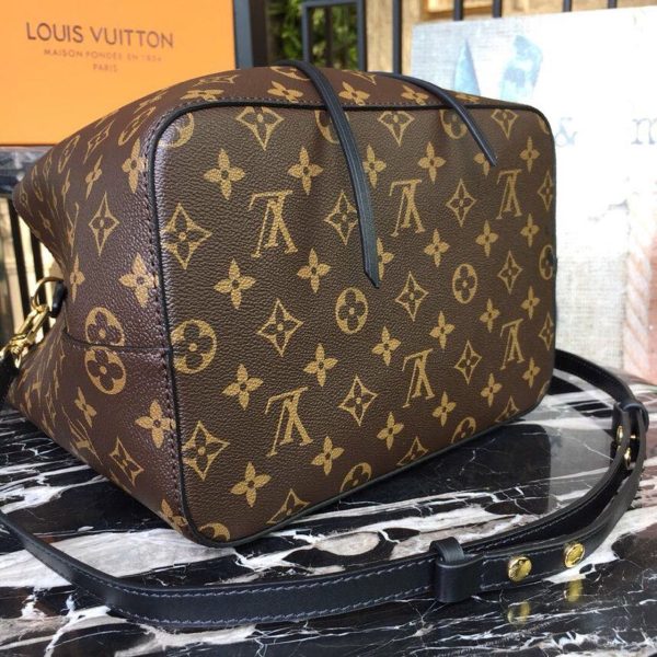 LV NeoNoe MM Bucket Bag Monogram Canvas Black For Women, Women’s Handbags, Shoulder And Crossbody Bags 10.2in/26cm LV M44020