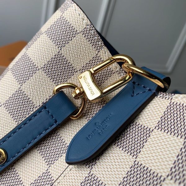 LV NeoNoe MM Bucket Bag Damier Azur Canvas Bleuet Blue For Women, Shoulder And Crossbody Bags 10.2in/26cm LV N40153