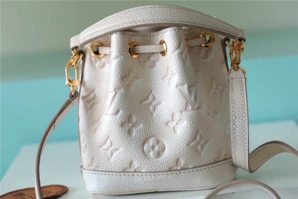 LV Nano Noe Monogram Empreinte Light Beige For Women, Shoulder And Crossbody Bags 6.3in/16cm LV M81463