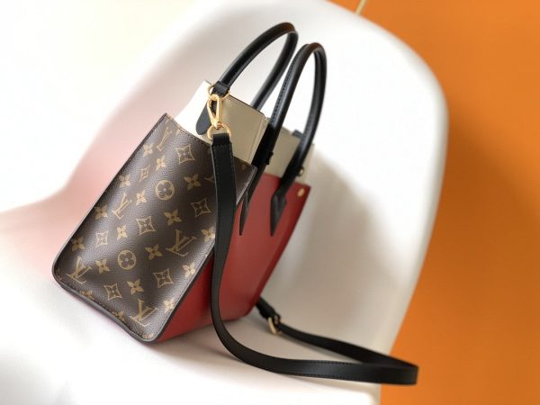 LV On My Side MM Tote Bag Monogram Canvas Red For Women, Shoulder Bags 12in/31cm LV M53824