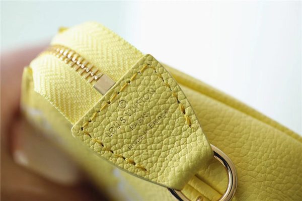 LV Mini Pochette Accessoires Monogram Empreinte Lemon Curd Yellow For Women, Shoulder And Crossbody Bags 15.5cm/6.1in LV M46129