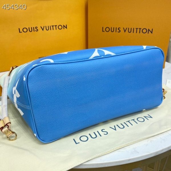 LV Neverfull MM Tote Bag Monogram Giant Canvas Blue For Women, Shoulder Bags 12.2in/31cm LV M45678