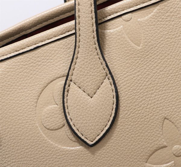 LV Neverfull MM Tote Bag Monogram Empreinte Tourterelle Gray For Women, Shoulder Bags 12.2in/31cm LV M45686