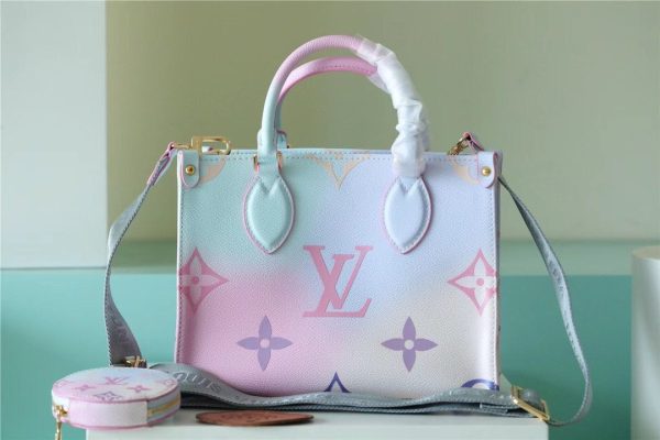 LV Onthego PM Tote Bag In Monogram Canvas Sunrise Pastel For Women 25cm LV M59856