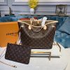 LV Neverfull MM Tote Bag Monogram Canvas Beige For Women, Shoulder Bags 12.6in/32cm LV M40995