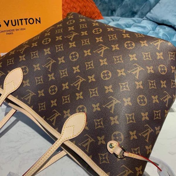 LV Neverfull MM Tote Bag Monogram Canvas Beige For Women, Shoulder Bags 12.6in/32cm LV M40995