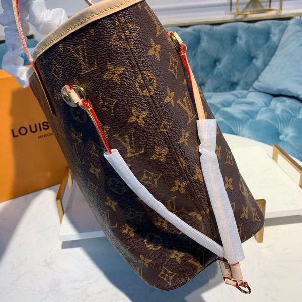 LV Neverfull MM Tote Bag Monogram Canvas Beige For Women, Shoulder Bags 12.6in/32cm LV M40995