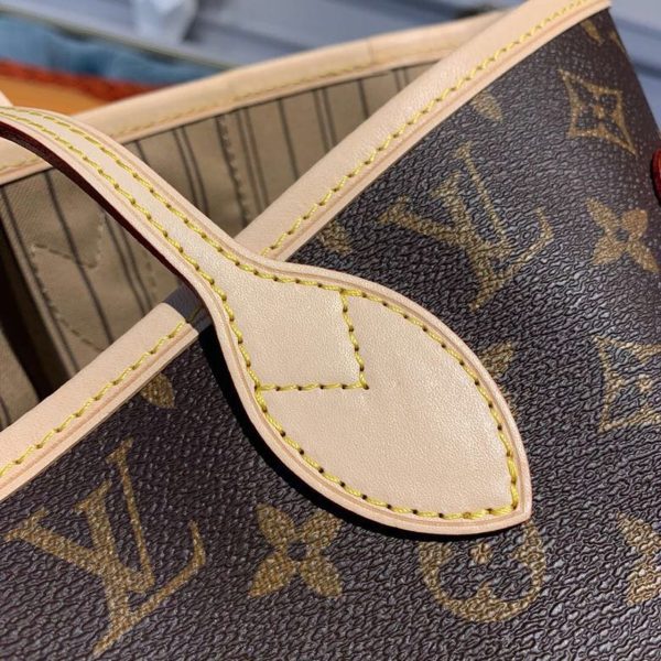 LV Neverfull MM Tote Bag Monogram Canvas Beige For Women, Shoulder Bags 12.6in/32cm LV M40995