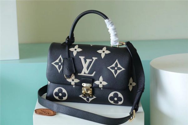 LV Madeleine MM Monogram Empreinte Black / Beige For Women, Shoulder and Crossbody Bags 11.8in/30cm LV