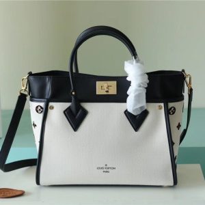 LV On My Side MM Bag Monogram Flower For Women 31cm/12.2 Inches Caramel Black LV M59842