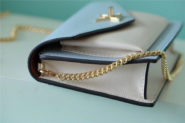 LV Mylockme Chain Pochette Bleu Nuage Blue For Women, Shoulder and Crossbody Bags 7.5in/19cm LV M81436