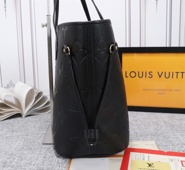 LV Neverfull MM Tote Bag Monogram Empreinte Black For Women, Shoulder Bags 12.2in/31cm LV M45685