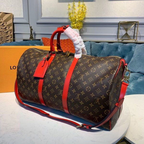 LV Keepall Bandouliere 50 Monogram Canvas Red For Men, Bags 19.7in/50cm LV M44740