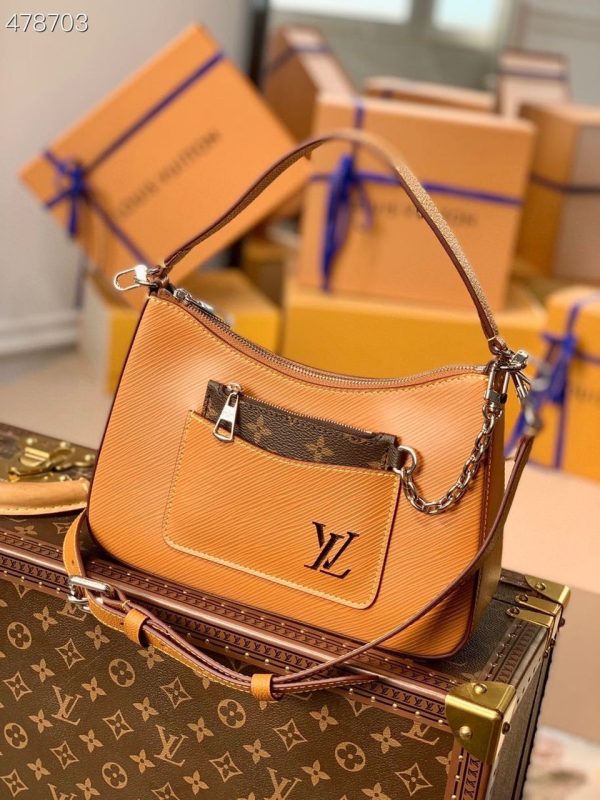 LV Marelle Tote MM Gold Miel Brown For Women, Shoulder And Crossbody Bags 11.8in/30cm LV M59953