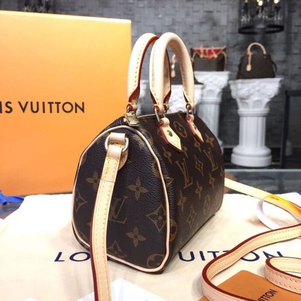 LV Nano Speedy Monogram Canvas For Women, Shoulder And Crossbody Bags 6.3in/16cm LV M61252