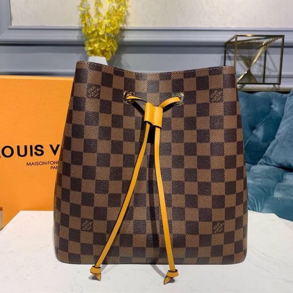 LV Néo Noé BB Bucket Bag 26cm Damier Ebene Canvas Spring/Summer Collection N40213, Safran