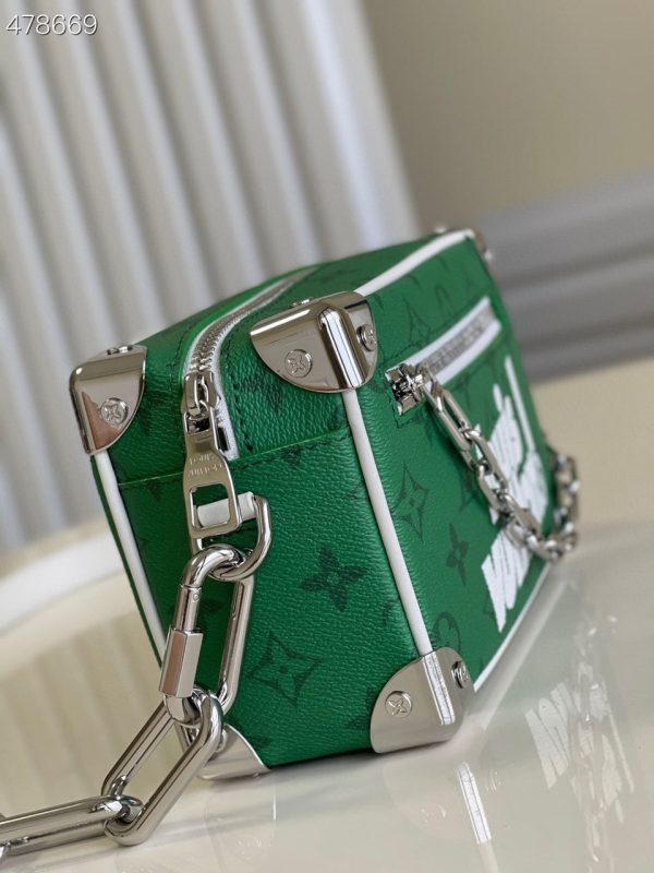 LV Mini Soft Trunk Vintage Monogram Canvas Green By Virgil Abloh For Fall-Winter, Handbags, Shoulder And Crossbody Bags 7.3in/18.5cm LV M80816