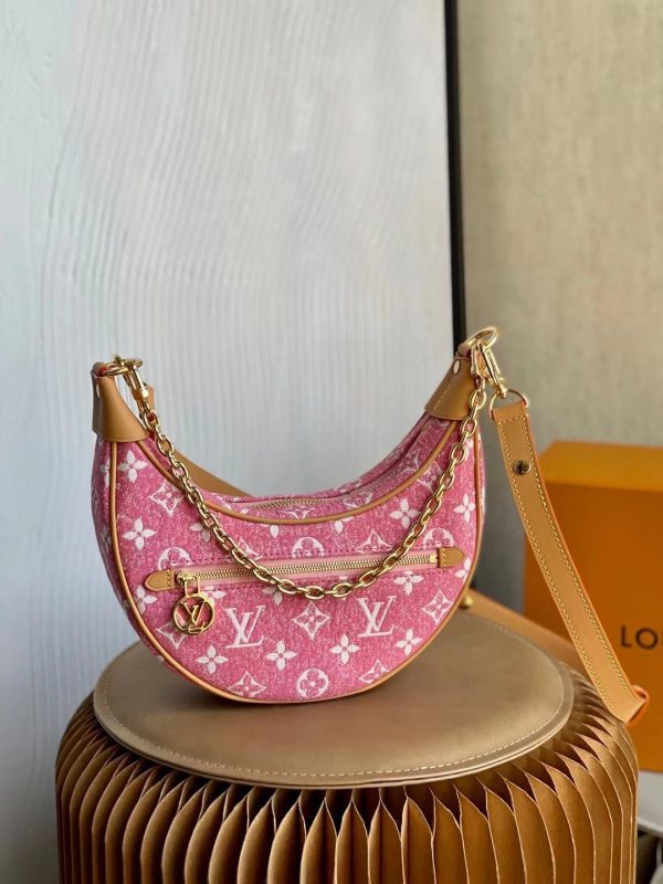 LV Loop Denim Pink For Women, Shoulder Bags 9.1in/23cm LV