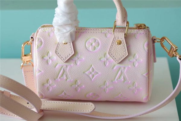 LV Nano Speedy Monogram Empreinte Pink For Women, Shoulder And Crossbody Bags 16cm/6.3in LV M81508