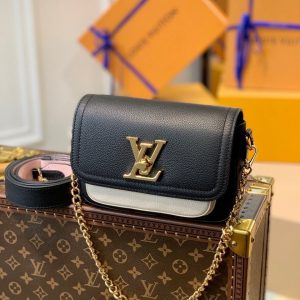 LV Lockme Tender Bag Black For Women, Women’s Handbags, Shoulder And Crossbody Bags 7.5in/19cm LV M58557