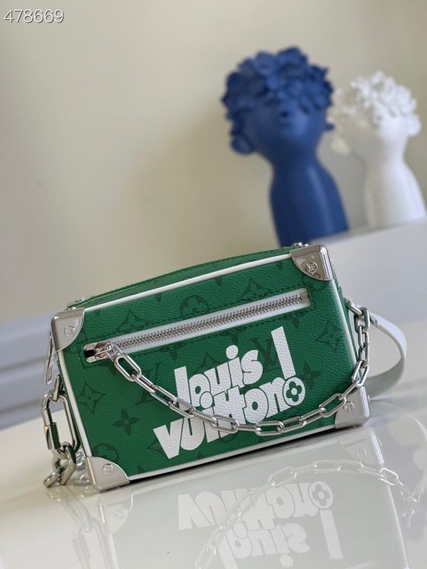 LV Mini Soft Trunk Vintage Monogram Canvas Green By Virgil Abloh For Fall-Winter, Handbags, Shoulder And Crossbody Bags 7.3in/18.5cm LV M80816