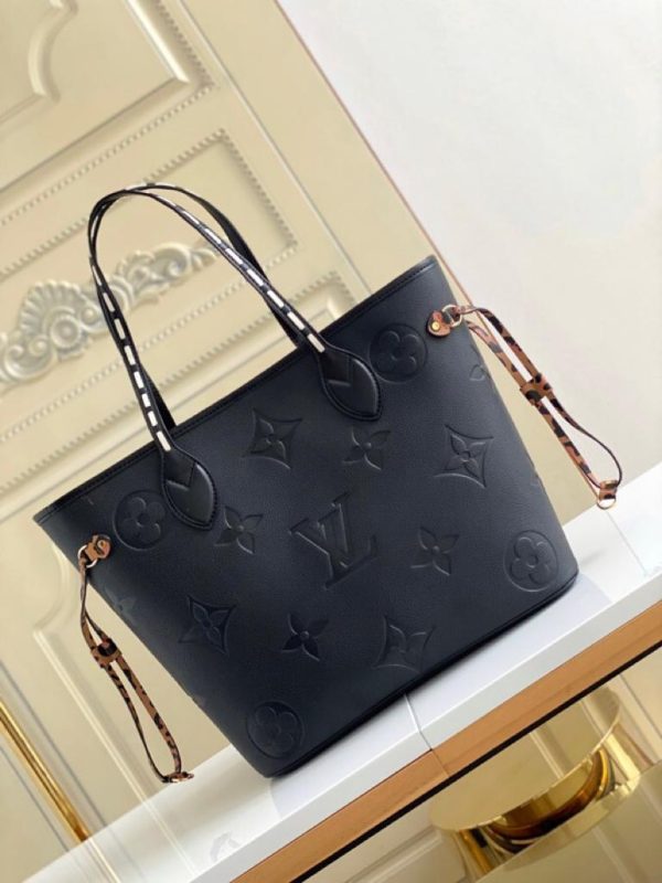 LV Neverfull MM Tote Bag Wild At Heart Monogram Empreinte Black For Women, Shoulder Bags 12.2in/31cm LV M45856