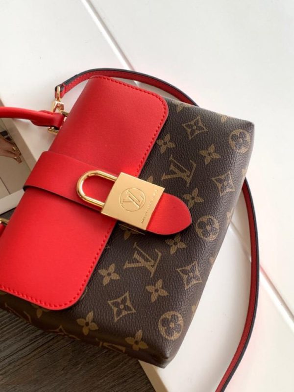 LV Locky BB Monogram Canvas Red For Women, Shoulder And Crossbody Bags 7.9in/20cm LV M44322