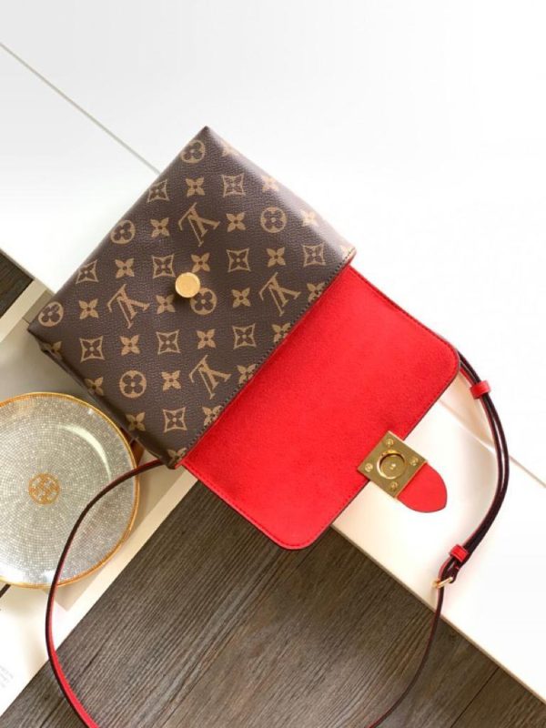 LV Locky BB Monogram Canvas Red For Women, Shoulder And Crossbody Bags 7.9in/20cm LV M44322