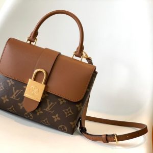 LV Locky BB Monogram Canvas Caramel Brown For Women, Women’s Handbags, Shoulder And Crossbody Bags 7.9in/20cm LV M44654