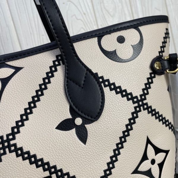 LV Neverfull MM Monogram Empreinte Beige For Women, Tote Bags 12.2in/31cm LV M46039