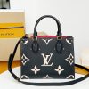 LV OnTheGo PM Tote Bag Monogram Empreinte Black/Beige For Women, Women’s Handbags, Shoulder And Crossbody Bags 9.8in/25cm LV M45659