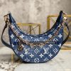 LV Loop Since 1854 Jacquard Navy Blue By Nicolas Ghesquière For Cruise Show, WoHandbags 9.1in/23cm LV M81166