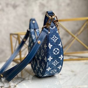 LV Loop Since 1854 Jacquard Navy Blue By Nicolas Ghesquière For Cruise Show, WoHandbags 9.1in/23cm LV M81166