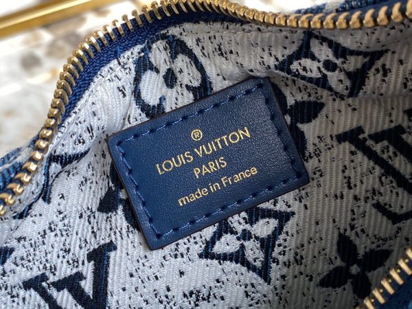 LV Loop Since 1854 Jacquard Navy Blue By Nicolas Ghesquière For Cruise Show, WoHandbags 9.1in/23cm LV M81166