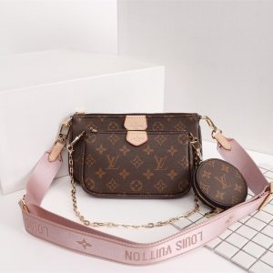 LV Multi Pochette Accessoires Monogram Canvas Pink For Women, Shoulder And Crossbody Bags 9.4in/24cm LV M44840