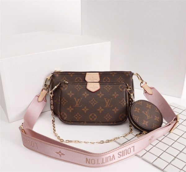 LV Multi Pochette Accessoires Monogram Canvas Pink For Women, Shoulder And Crossbody Bags 9.4in/24cm LV M44840