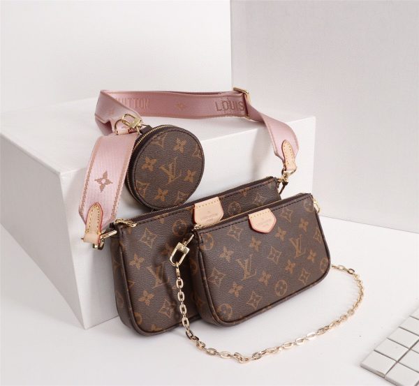 LV Multi Pochette Accessoires Monogram Canvas Pink For Women, Shoulder And Crossbody Bags 9.4in/24cm LV M44840