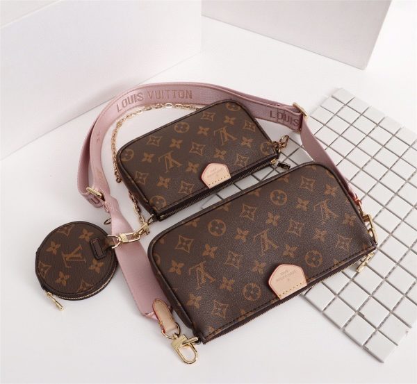 LV Multi Pochette Accessoires Monogram Canvas Pink For Women, Shoulder And Crossbody Bags 9.4in/24cm LV M44840