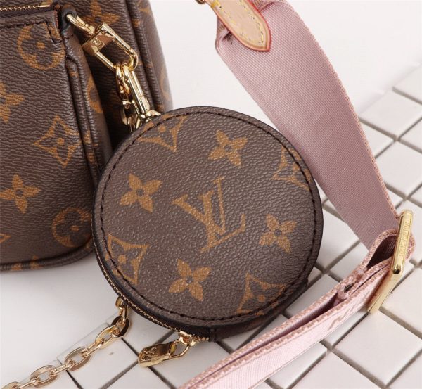 LV Multi Pochette Accessoires Monogram Canvas Pink For Women, Shoulder And Crossbody Bags 9.4in/24cm LV M44840