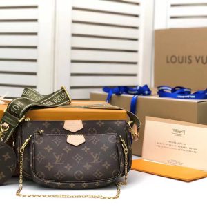 LV Multi Pochette Accessoires Bags Monogram Canvas Fall/Winter Collection M44813, Kaki/Beige