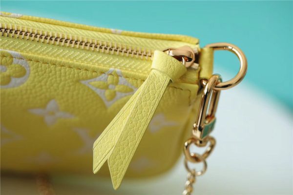 LV Mini Pochette Accessoires Monogram Empreinte Lemon Curd Yellow For Women, Shoulder And Crossbody Bags 15.5cm/6.1in LV M46129