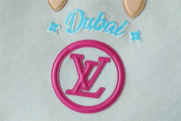 LV Onthego GM Monogram Giant And Raffia White/ Pink For Women, Shoulder And Crossbody Bags 41cm/16.1in LV