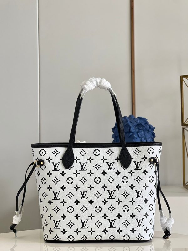 LV Neverfull MM Monogram Empreinte Black/White For Women, Tote Bags 12.2in/31cm LV M46103