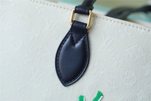 LV Onthego GM Monogram Giant And Raffia White/ Black For Women, Shoulder And Crossbody Bags 41cm/16.1in LV