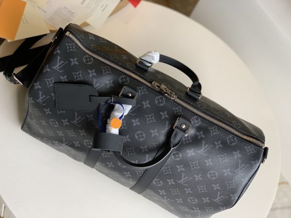 LV Keepall Bandouliere 45 Monogram Eclipse Canvas For Men, Bags, Travel Bags 17.7in/45cm LV M40569