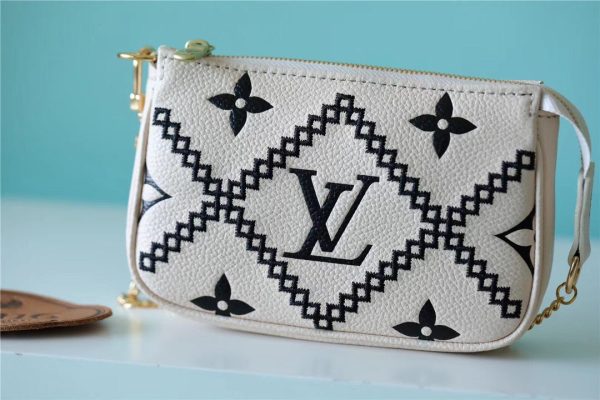 LV Mini Pochette Accessoires Monogram Empreinte White For Women, Women’s Handbags, Shoulder Bags And Crossbody Bags 6.1in/15.5cm LV