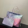 LV Neverfull MM Tote Bag Monogram Canvas Sunrise Pastel For Women, Shoulder Bags 12.2in/31cm LV M46077