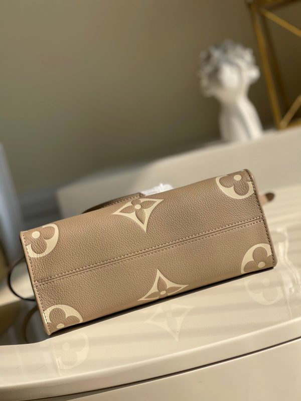 LV OnTheGo PM Tote Bag Monogram Empreinte Beige/Cream For Women, Women’s Handbags, Shoulder And Crossbody Bags 9.8in/25cm LV M45779