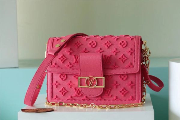 LV Mini Dauphine Monogram Fluo Pink For Women, Shoulder And Crossbody Bags 18.5cm/7.3in LV M20747