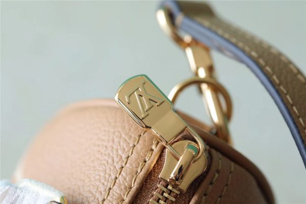 LV Nano Speedy Monogram Empreinte Arizona Beige / Cream For Women, Shoulder And Crossbody Bags 6.3in/16cm LV M81457